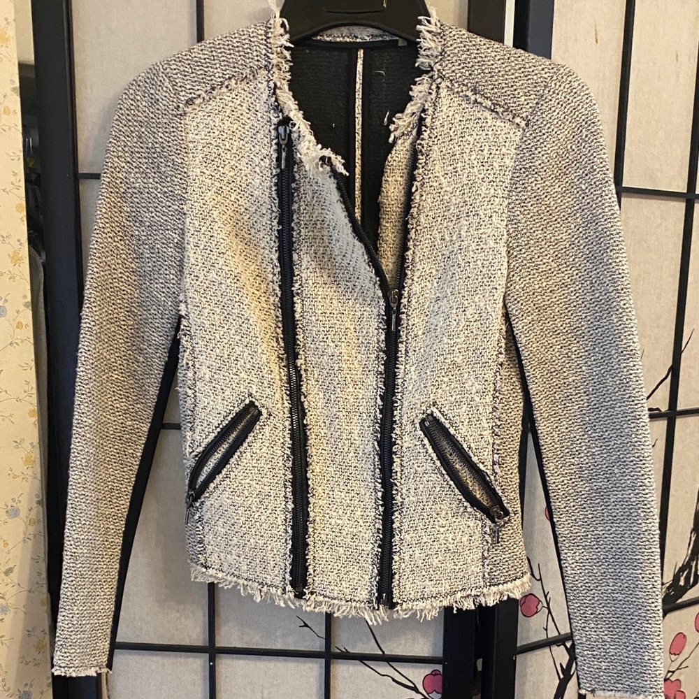 Rebecca Taylor Black and Gray Tweed Blazer, tag has come off .